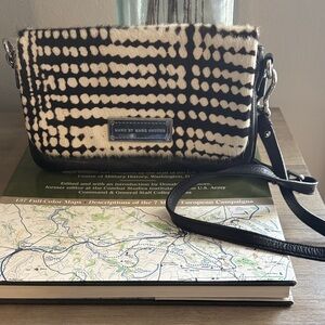 Marc By Marc Jacobs Black and Cream Crossbody Bag with fur from France